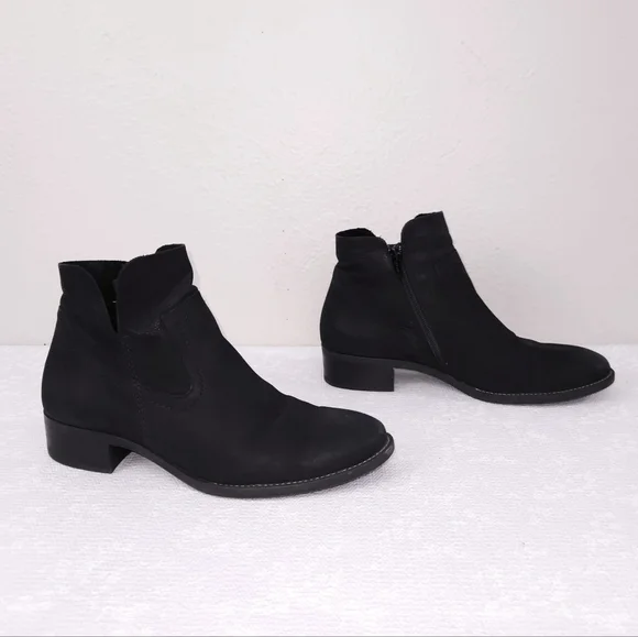 Paul Green Boston Bootie Black Nubuck Heeled Ankle Boots US 7 - Picture 4 of 11